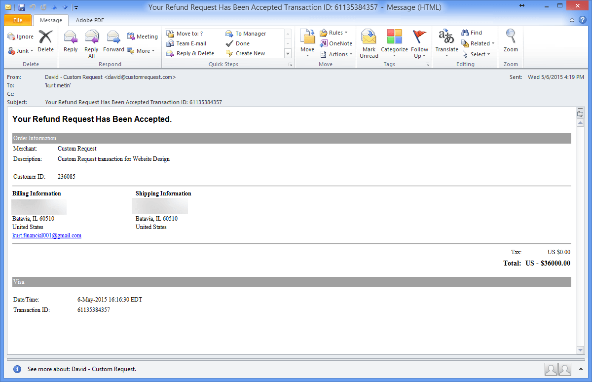 Scammer Email Screenshot 1